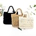 Goclothod Fashion Handbags Women Woven Straw Bag Summer Beach Tote Purse
