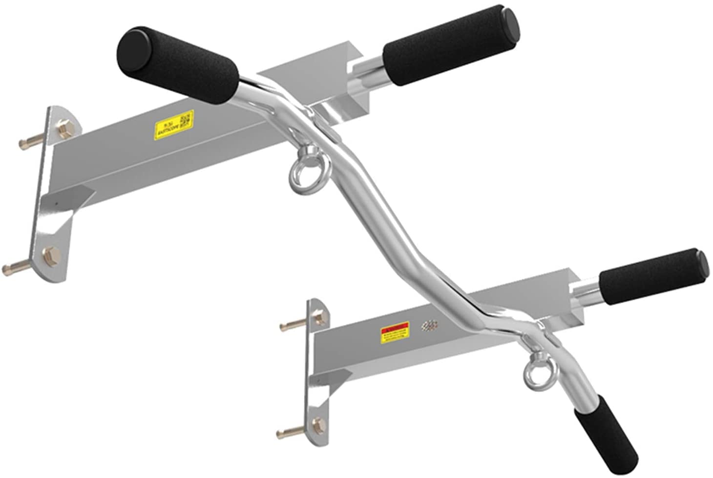 QUSYZD Chin Up Bar Wall Mounted Stainless Steel Pull Up Bar, Home Gym Equipment, Pull-Rope Ring, Load 220Kg,Silver
