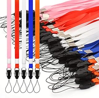 CKB Ltd 50 x Mixed Colour Pack Lanyard Neck Strap ID Card Badge/Mobile Phone Holder