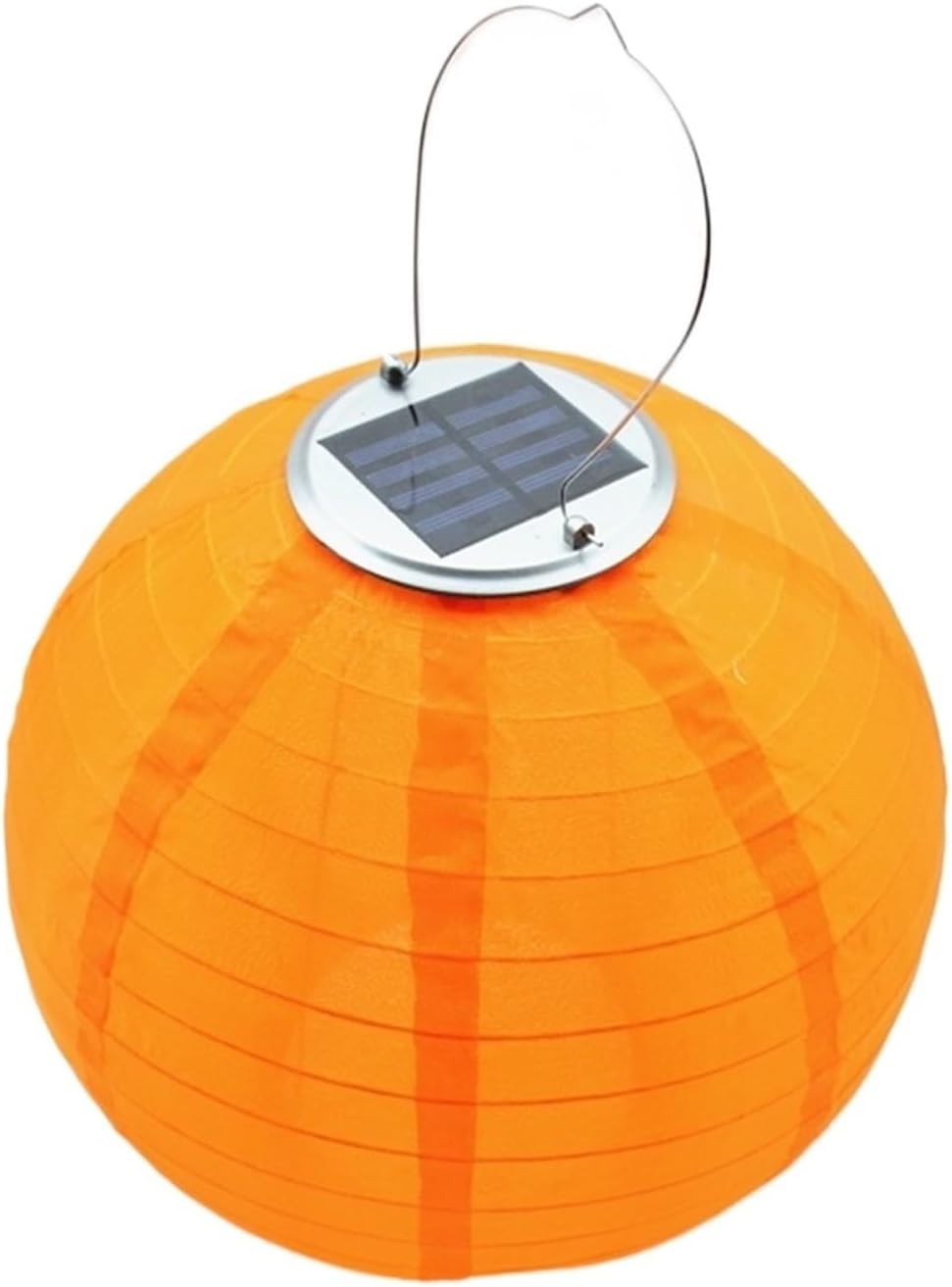 12inch Solar Garden Light Lantern - Outdoor Nylon Fairy Lights Hanging Ball Lamp Globe(Orange1)