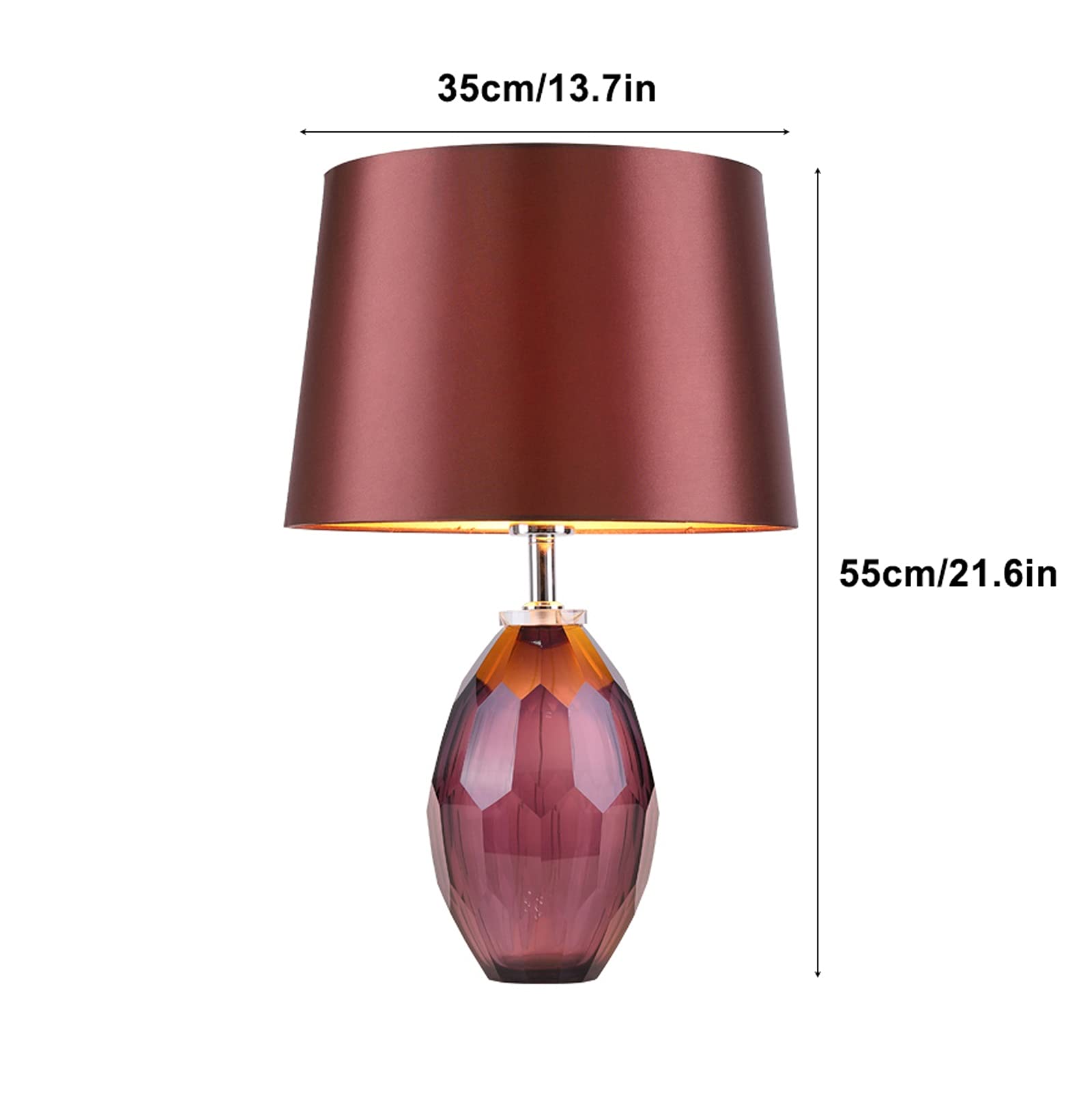 XANAYXWJ Lampada da scrivania Lampada da Comodino in Vetro con Paralume in Tessuto Lampada da Comodino Creativa per casa e Ufficio Lampada da Studio, Lampada da Comodino Alta da 21,6 Pollici Lampada