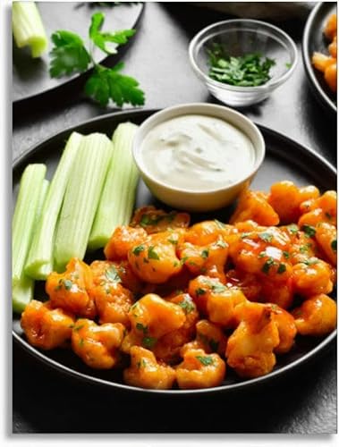 Canvas Wall Art for Bathroom Cauliflower buffalo wings Framed Prints