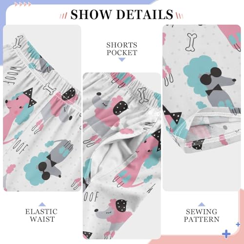 ZZXXB Cool Poodle Woof Boys Long Pants Soft Trousers Elastic Waist Kids Lounge Bottoms with Pockets S-XL4