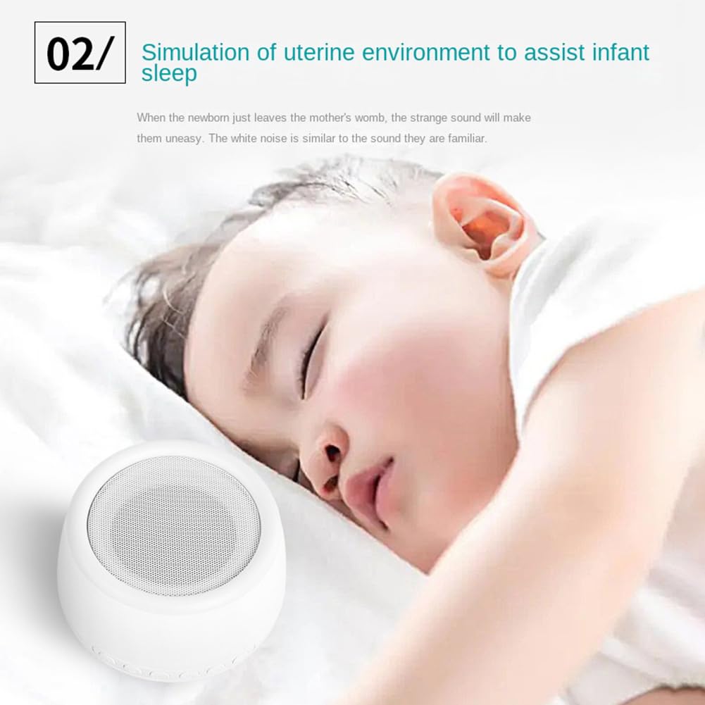 White Noise Machine Lautsprecher mit Licht, Schlaf-Sound-Maschine, Mehrere Natürliche Sound Einschlafhilfe für Atemzug für Schlaf Yoga Therapie Stressabbau