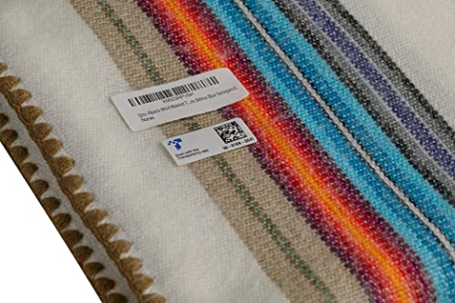 Qisu Alpaca Wool Blanket Throw | Large, Beautiful, Warm, Variegated | 85 X 65 Inches | Ultra-Soft, Hypoallergenic And Breathable | Non-Itchy Or Scratchy Fabric (White Blue Variegated) #TOP6