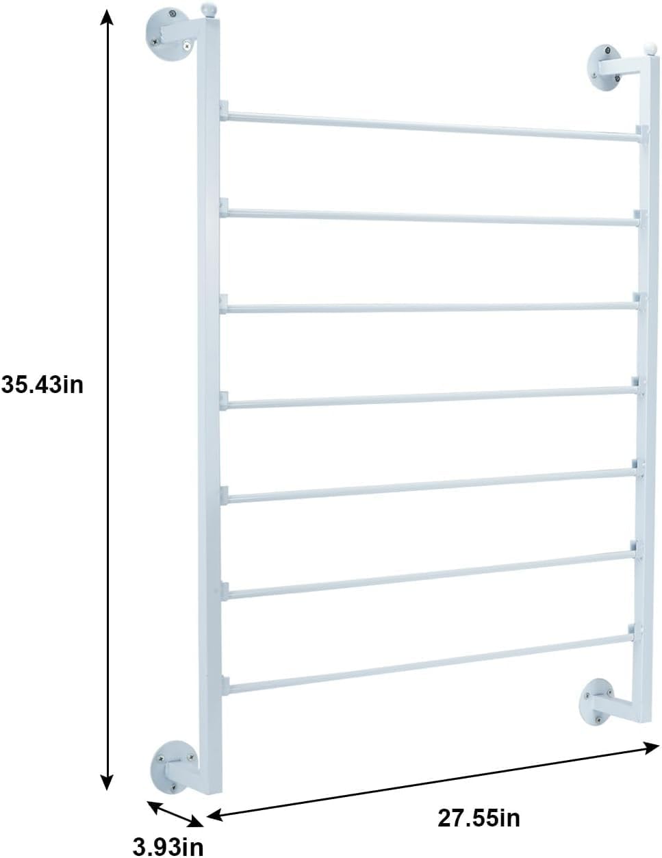 Ribbon Organizer, 7 Tier Wall Mounted Metal Holder ,Holiday/Birthday Gift Wrapping Organizer Storage Ribbon Storage Rack for Craft Cake Shop Flower Store,Tie Scarf Rack Belt Towel Holder(White)