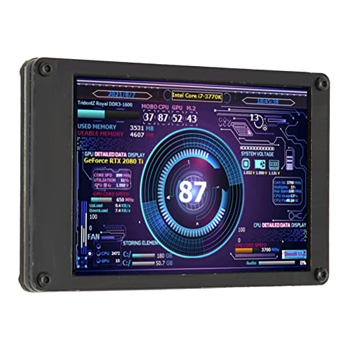 Image of Computer Temp Monitor, 3.5 Inch USB Mini Sub Screen, Temperature Display, PC CPU GPU Data Monitor, for , Linux, for Horizontal Vertical