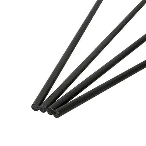Miniatura 3 de 4 varillas de fibra de carbono de 0.069 pulgadas de diámetro, barra esmerilada sólida de 0.059 in de longitud, utilizada para cometa, aviones de