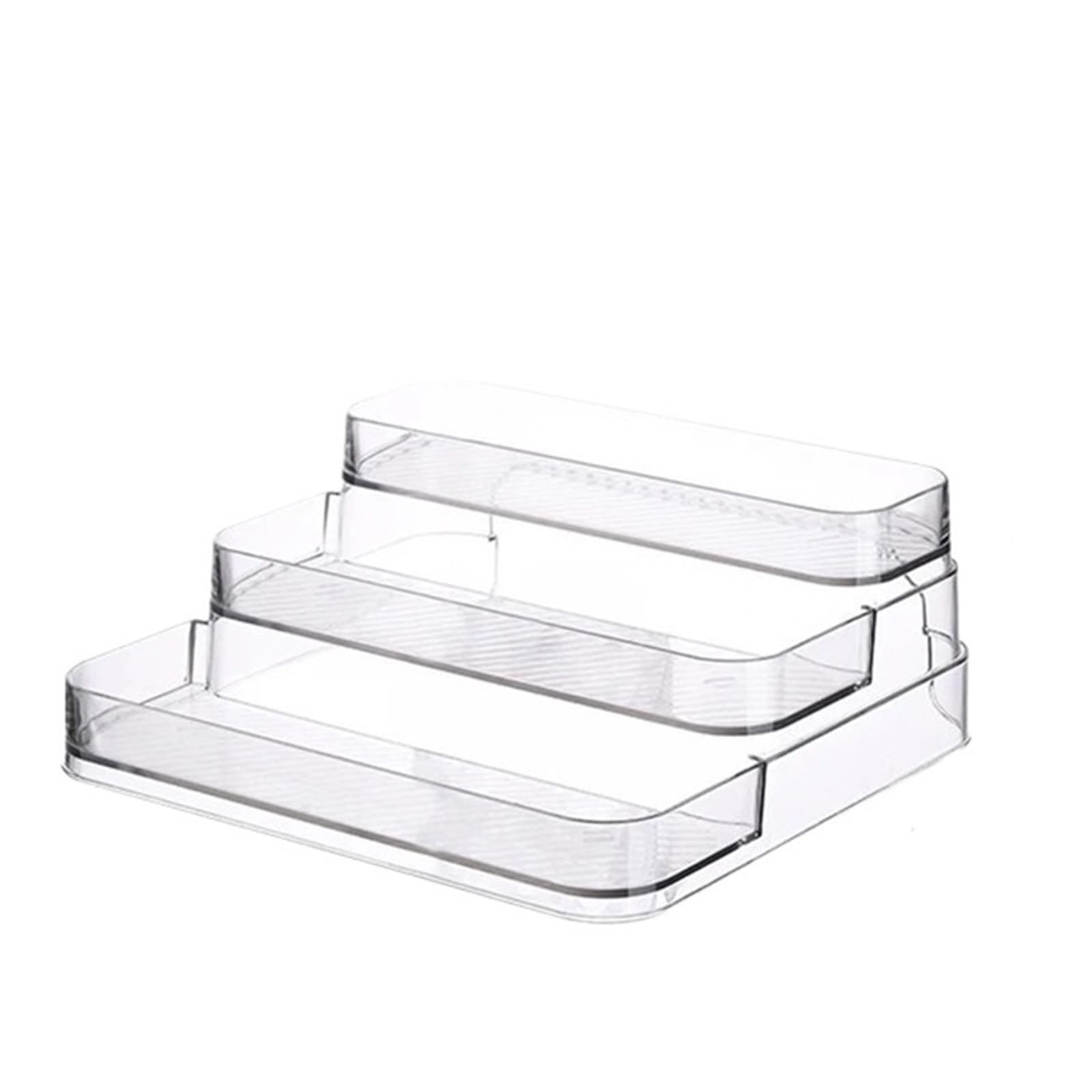 QuxetlRyz Perfume Organiser Display Risers 3 Tier Desktop Perfume Shelf Cosmetic Organizer Storage Rack Doll Display Stand Kitchen Seasoning(Transparent)