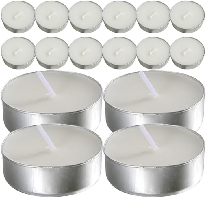 ULTECHNOVO Tea Light Candles, 100pcs White Paraffin Wax Tealights