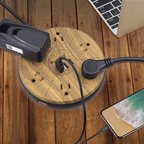 Power Strip Surge Protector 6 Ac Outlets With 3 Usb Ports Charging Station Long Extension Cord Right Angle Flat Plug Widely Spaced Multi Outlets Circuit Breaker Safeguard For Home,Office, Dorm Room #TOP7