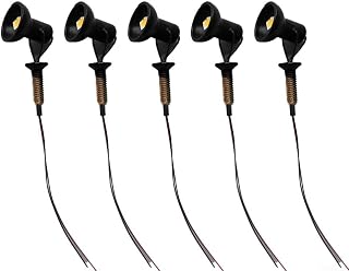 HO Scale LED Flood Light Set with Brass Mast Warm White 3V Lamps for Model Train for TT Building Facades 12-19V AC/DC Compatible 5 Piece(Black)