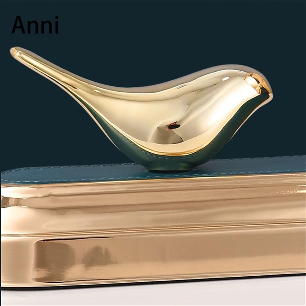 寝室用置き時計 金色の鳥の装飾的なテーブルクロック、リビングルーム、寝室、棚の装飾に最適なモダンなデスクトップミュートクロック アー