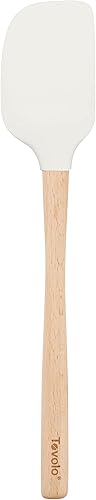 Tovolo Flex-Core - Espátula de silicona con mango de madera, antiadherente, resistente al calor, sin BPA, apta para lavavajillas con cabeza en