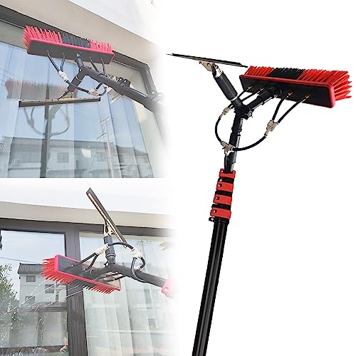 Brosse de nettoyage télescopique de 6 m alimentée par eau pour vitres et panneaux