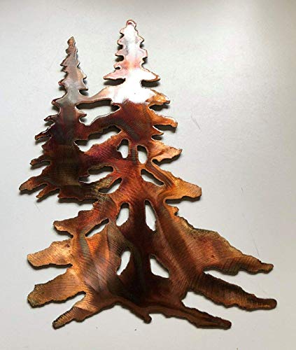 Forest Trees in copper Metal Wall Art Decor 11 1/2