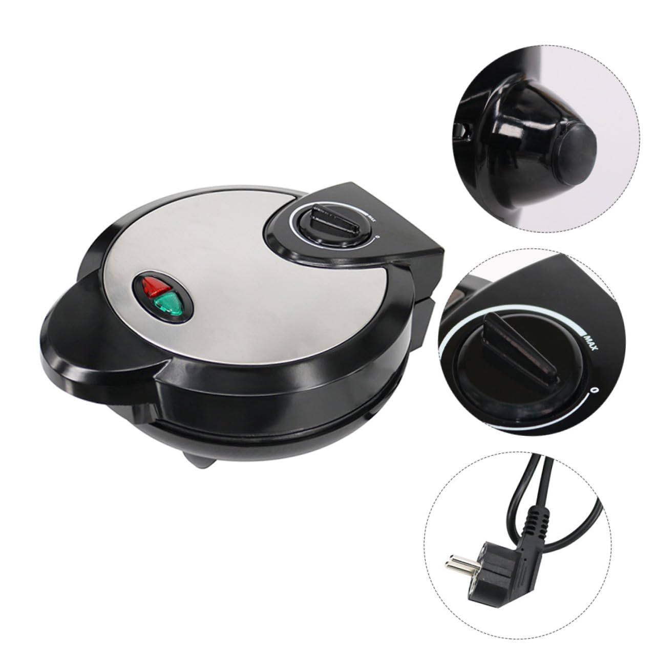 Máquina para Hacer Rollos de Helado Negra de Plástico y Acero | Conos de Helado y Rollos, Uso Doméstico, Formato Redondo Clásico, Fácil de Integrar en Cocina