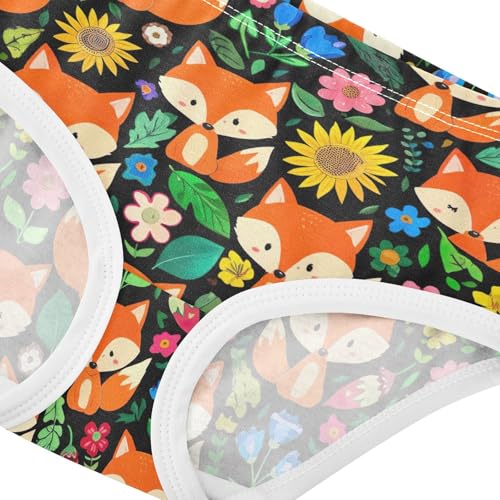 Joisal Cotton Toddler Girls Underwear Cute Colorful Cartoon Foxes Cute Panties Girl Personalized Briefs Kids Undies 2t4