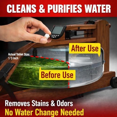 Image of Rowing Machine Water Cleaning Tablets | Universal Water Rowing Machine Tank Cleaner | Safe, Eco-Friendly Formula | 4 Tablets