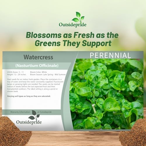 Outsidepride Watercress Seeds - 5000 Pcs. Perennial, Fast-Growing & Low Maintenance, Herb Seeds for Planting Edible & Succulent Foliage with White Blooms for Versatile Uses & Pollinator Gardens - Image 5