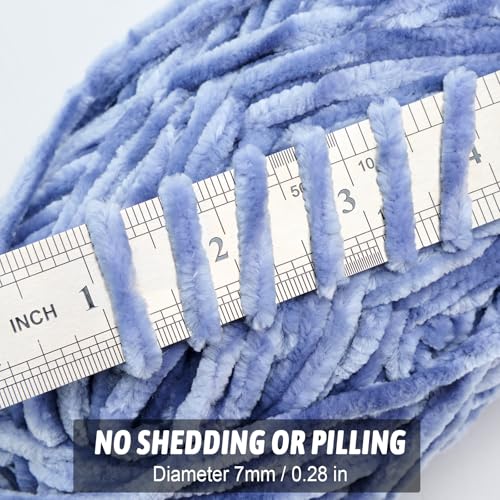 Image of Soft Velvet Chenille Yarn for Crocheting, Super Bulky Yarn for Blankets | Fluffy, plush yarn for crochet and knitting blankets, amigurumi, cushions and handmade gifts for cozy DIY projects.