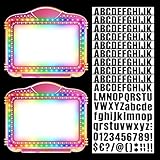 Dunzoom 2 Pcs LED Bottle Service Sign 21.65 x 18.5'' RGB Nightclub Bottle Girl Sign with 10 Personalized Letter Stickers Wedding Entrance Props for Bridal Engagement Anniversary Party Bars