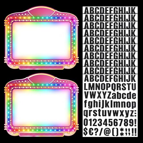 Dunzoom 2 Pcs LED Bottle Service Sign 21.65 x 18.5'' RGB Nightclub Bottle Girl Sign with 10 Personalized Letter Stickers Wedding Entrance Props for Bridal Engagement Anniversary Party Bars