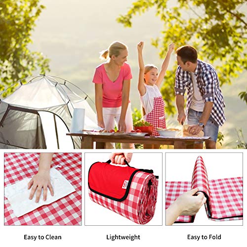 Waysse Large Picnic Blanket, Extra Large Outdoor Picnic Blanket 79\"x86\", Beach Blanket Waterproof Sandproof, Portable Picnic Blankets for Family, Picnic Mat for Beach, Camping and Hiking
