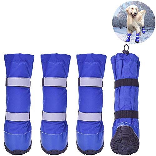 HiPaw Winter Water Resistant Dog Boots Nonslip Rubber Sole for Snow Rain XL