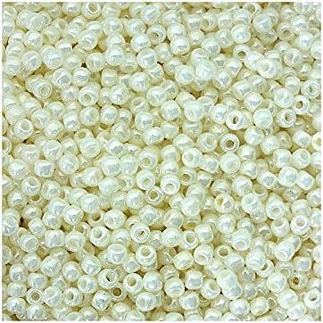 100 g TOHO Round Seed Beads Rocailles, Size 8/0, Opaque Lustered White (# 121), Japan, Glass