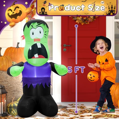 4FT Halloween Inflatable Decor Giant Ghost with LED Lights - image 2