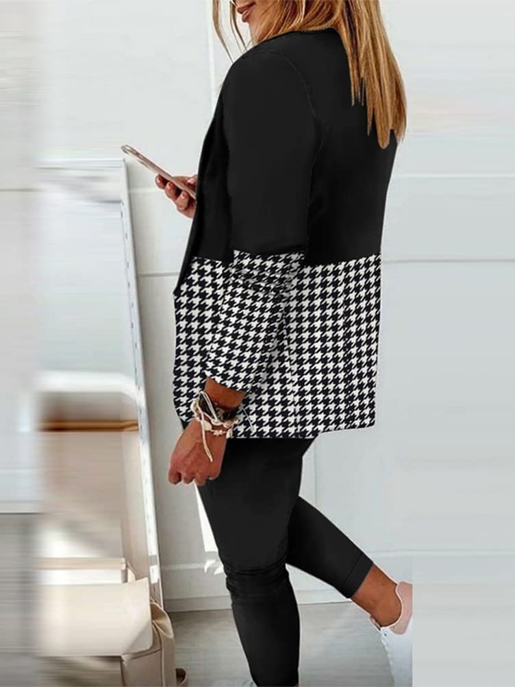 Onsoyours Tailleur 2 Pièces Femme Ensemble Blazer et Pantalon OL Couleur Unie Slim Fit Costume Bureau Revers et Pantalon Habillé Bureau Affaires