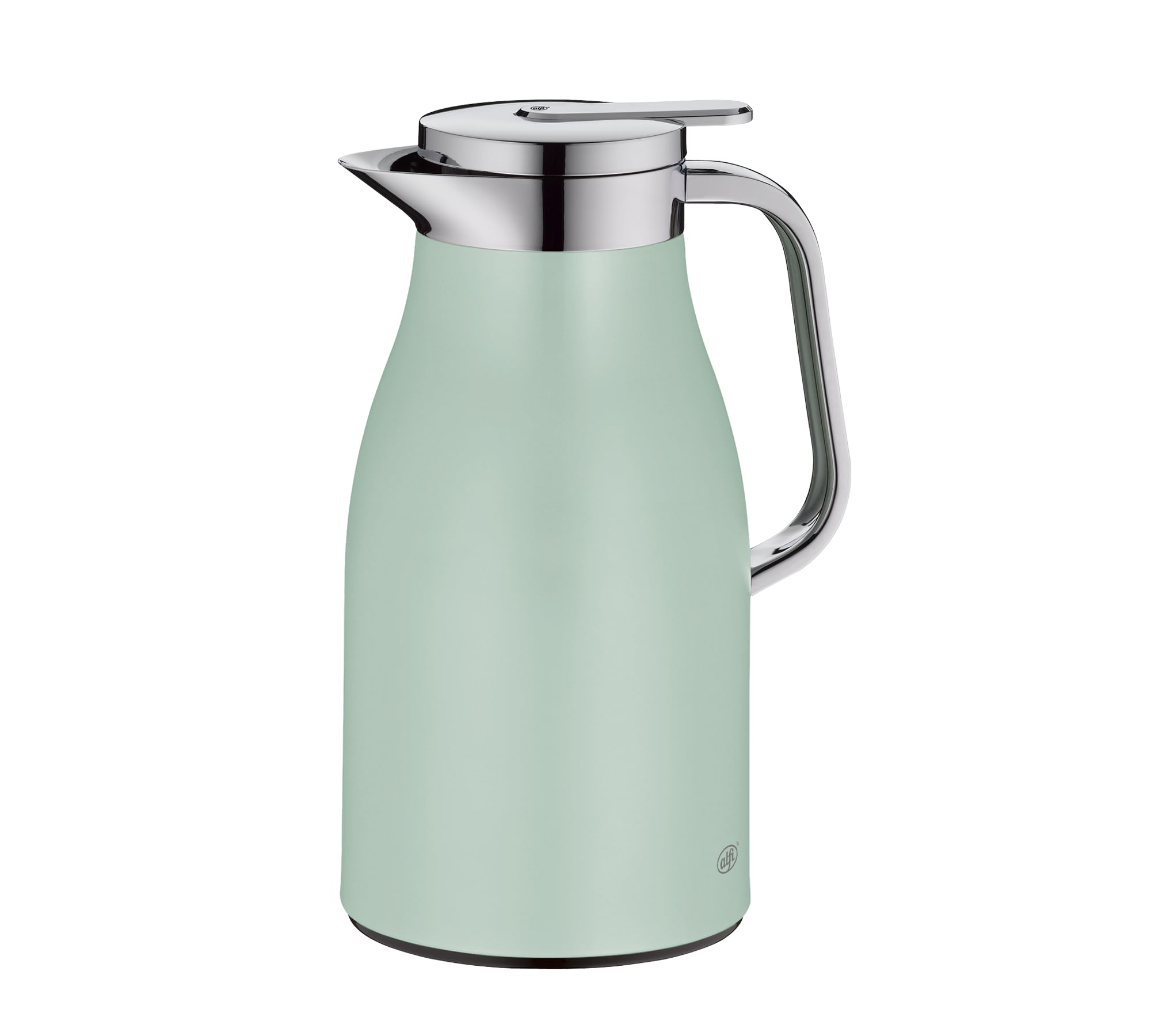alfi SKYLINE 1,0l, pastell mint, Edelstahl-Isolierkanne mit hygienischem Hartglaseinsatz, Drehverschluss mit bequemer Drucktaste, ergonomischer Griff, ideal als Kaffeekanne, Teekanne, BPA-frei