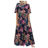 Travel Essentials for Women, Women's Maxi Dress Cotton Sundresses Women Jersey Maxi Dress with...