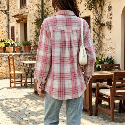 Plaid Jackets for Women Gingham Button Down Boho Comfortable Tops - image 6
