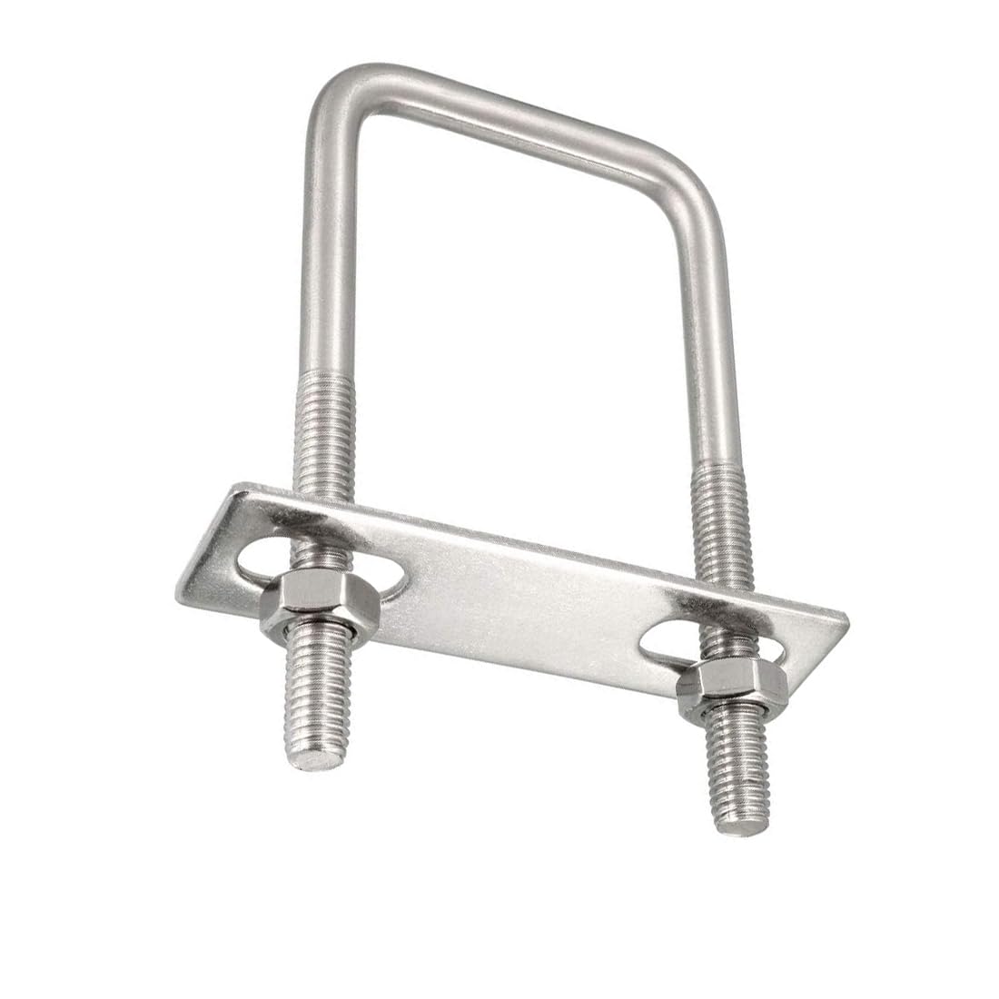 MACHSWON Square U-Bolt,3 Set 304 Stainless Steel M8 U Bolts 50mm(2.05") Inner Width 100mm Length with Nuts and Frame Plate for Automobiles Boat Trailer