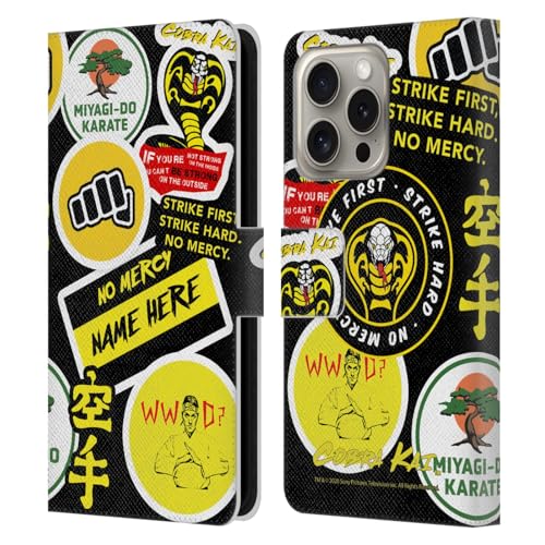 Housse personnalisable Cobra Kai Strike Logo 2 en cuir pour iPhone 16 Pro