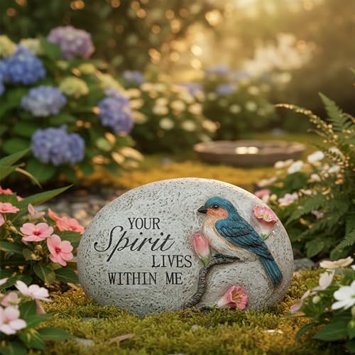 Bluebird Memorial Garden Stone Decoration,Sympathy Gift for Loss of Loved