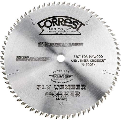 Forrest PVW21707100 Ply Veneer Worker 210mm 70 Tooth ATB 3/32-Inch Kerf Saw Blade with 30mm Arbor