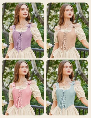 Image of Scarlet Darkness Women's Renaissance Corset Tops Lace Up Overbust Bustier