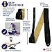 Perri's Leathers, Suede Guitar Strap, Black, Anti-Slip, Classic, Suitable for Each Level, Standard Size, 56 Inch Compatible with All Button Lock Systems
