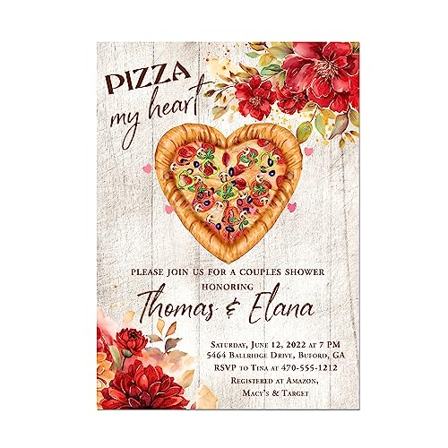 Pizza Couples Shower Invitation, Pizza My Heart