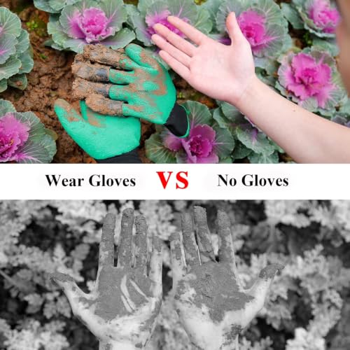 Image of Garden Gloves with Claws, Breathable Gardening Work Gloves for Digging, Planting, Pruning & Poking, All in One Gardening Tool, Anti-Puncture Garden Gloves