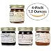 4-Pack Signature Jam Set, Natural Flavored, Low Sugar, Souvenir Boxed Gourmet Jelly Sampler Gift (Blueberry Bourbon, Banana Rum, Peachy Sriracha, Rasp