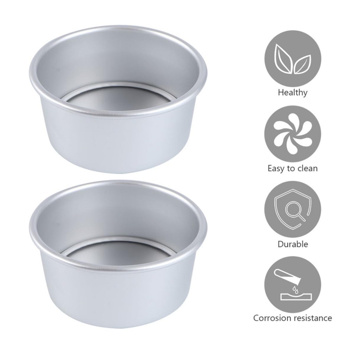 UKCOCO 8piezas Molde Redondo para Tartas Anodizado con Base Extraíble Antiadherente y Profundo para Hornear Pasteles y Bizcochos