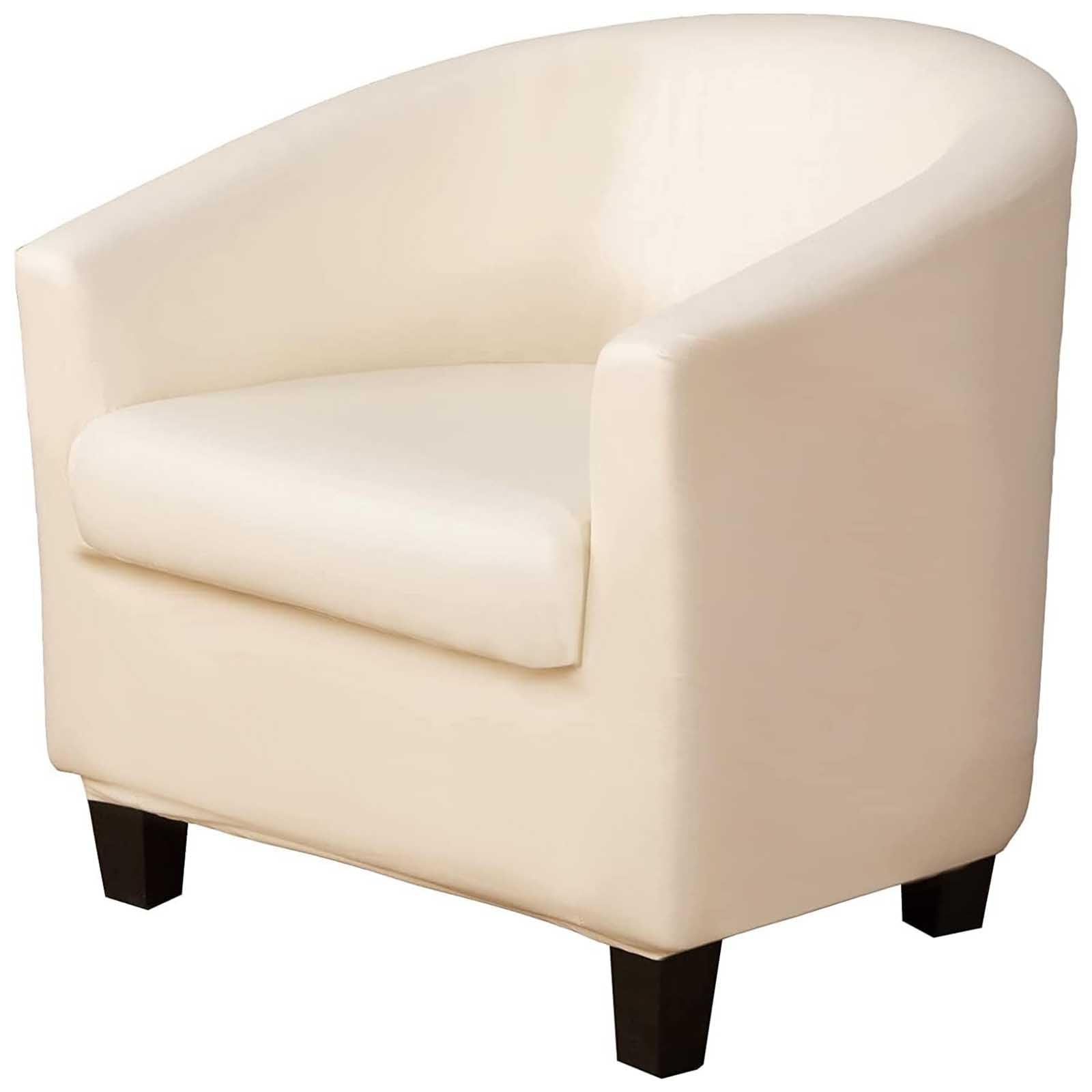 Leomix Waterproof Tub Chair Covers with Cushion Cover, PU Stretch Club Chair Slipcover Furniture Protector, for Bar Counter Living Room,D