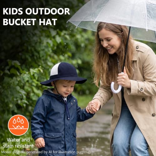 Image of BASSDASH Kids UPF 50+ Wide Brim Sun Hat for Summer Beach Outdoor