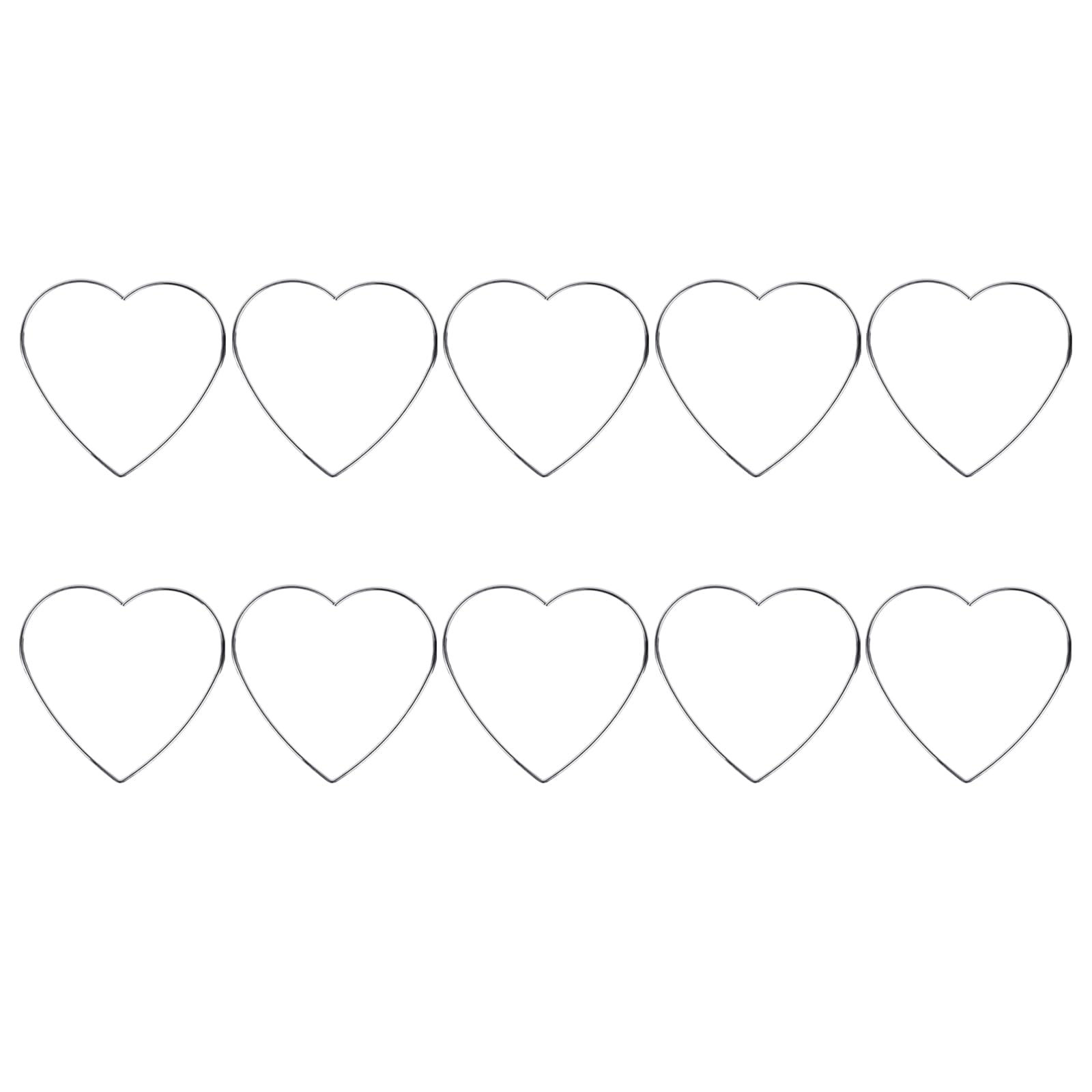 10Pcs Welded Metal Heart Rings for Dream Catchers and Festives Home Decorations Dreamcatchers Hoops Heart Molded Iron Rings