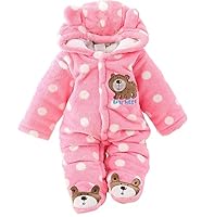 Gaorui Neugeborenes Unisex Baby Winter Overall mit Kapuze Strampler Fleece Onesie All in One Schneeanzug Outfits (Rosa, 0-3 Monate)