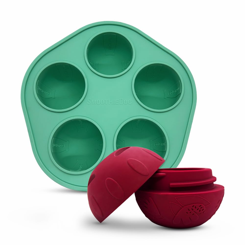 SmoothieDog Schleckball-Set - Schleckball für Hunde, Snackball, zur Beschäftigung, bpa frei, robust, befüllbar, zum einfrieren, spülmaschinenfest